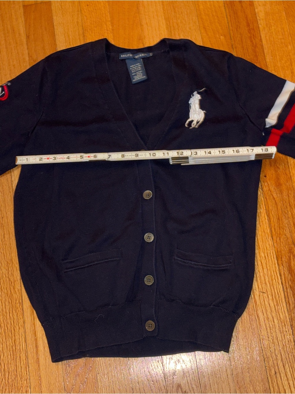 Ralph Lauren Women’s Navy Cotton 2013 US Open Cardigan – Size Medium - Picture 9 of 9
